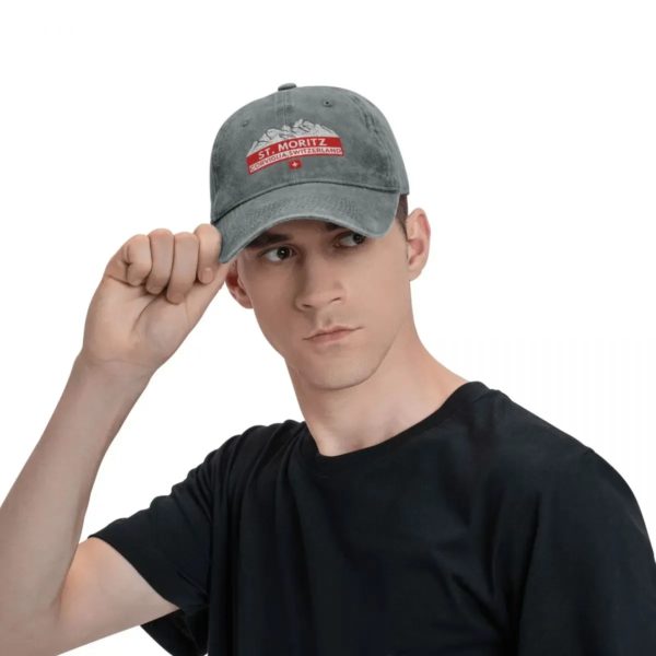 Casquette de Baseball ST MORITZ CORVIGLIA SUISSE SKI SNOWBOARD, Cadeau à la Mode – Image 5